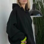 Üç İplik Şardonlu Oversize Kapşonlu Sweatshirt