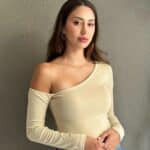 Tek Omuz Açık Fitilli Örme Bluz Crop