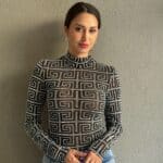 Transparan Dik Yaka Simli Bluz